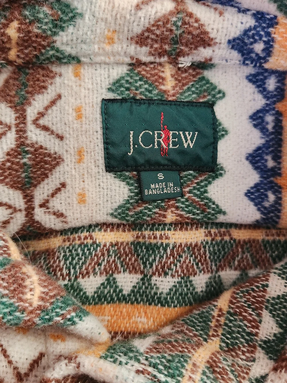 J. Crew Fair Isle Workshirt Men’s Patterned Button-Up Shirt Size Small